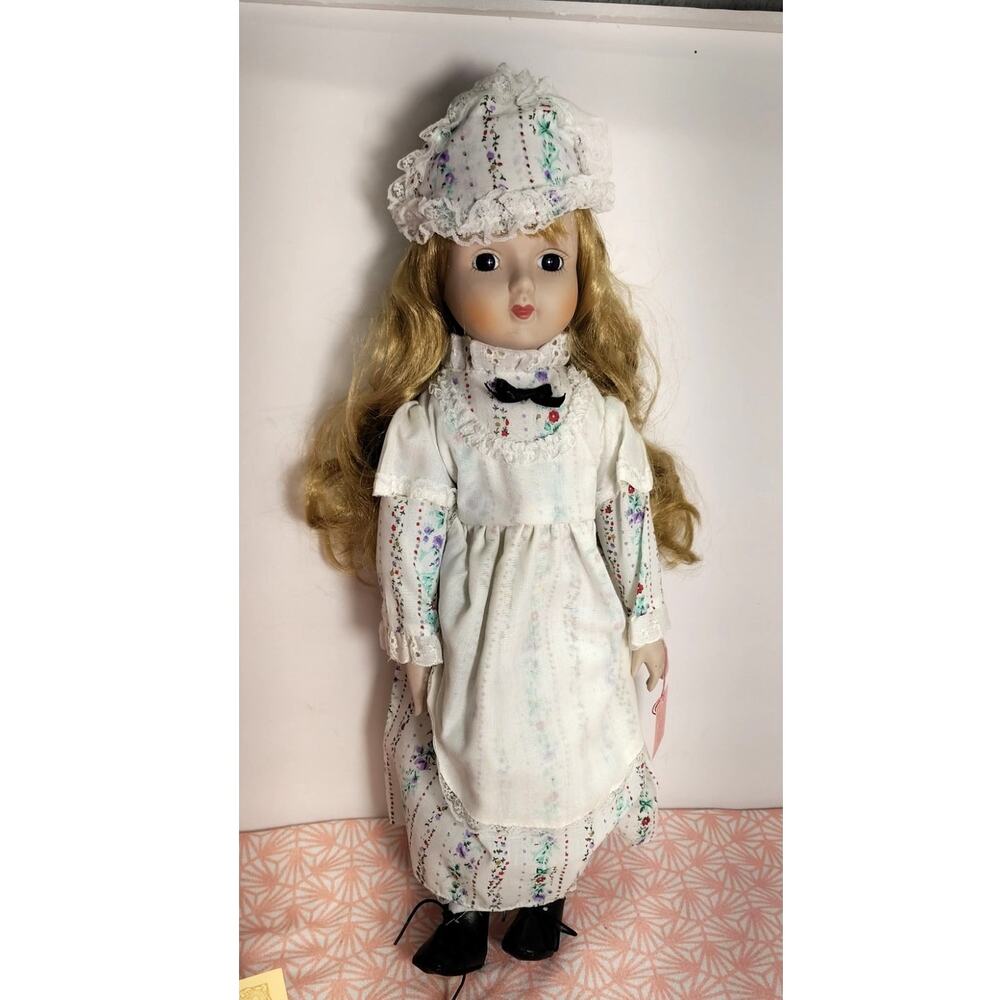Vintage Brinns Porcelain Doll Music Box 1986 Collectable Girl With Box And COA